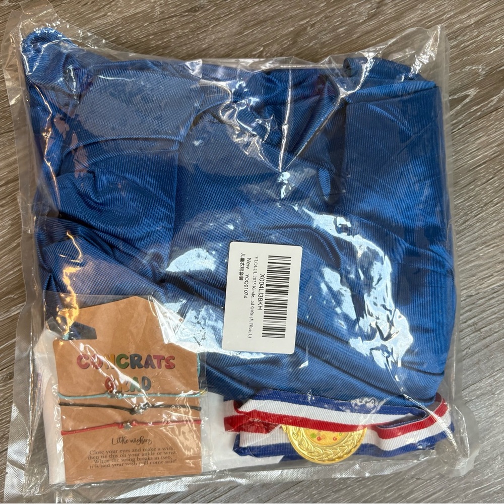 Blue Athletic Jersey with Medal